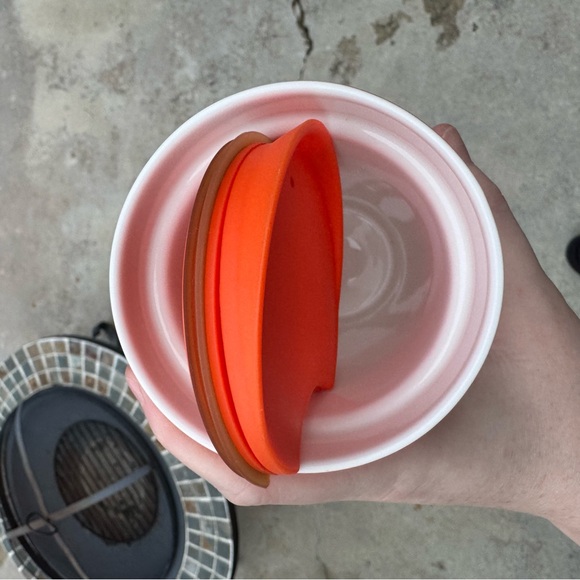 Starbucks Watercolor Tropical Sunset Ombre Ceramic Tumbler Cup 12 oz Orange Teal - Picture 8 of 11